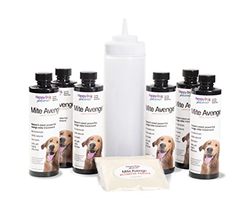 Mite Avenge Demodectic Mange Mite Treatment for Dogs - All-Natural, Non-Toxic (6 Treatments)