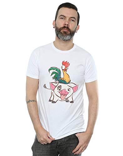 Disney Men's Moana HEI HEI and Pua T-Shirt White XXX-Large