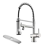 Commercial Kitchen Faucet, VFAUOSIT Kitchen Faucet with Pull Down Sprayer, Pot Filler Kitchen Sink Faucet, Brushed Nickel Stainless Steel...