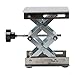 Stainless Steel Manual Lifting Table Adjustable Scissor Stand Platform for Laboratory Woodworking Industrial Use 100x100x45-150mm Compact Height Adjustable Silver Reliable for Schools Workshops