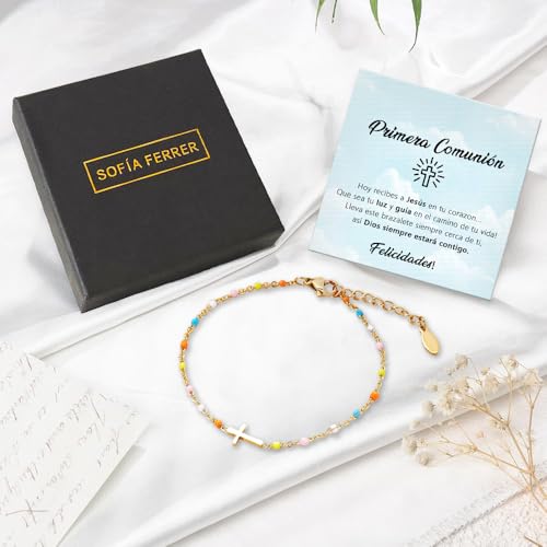 Miniatura 6 de Sofia Ferrer Regalo Comunion Niña, Pulsera Niña Comunion, Regalos Comunión Originales, Pulsera Primera Comunión 8, 9, 10, 11, 12 Años Luz
