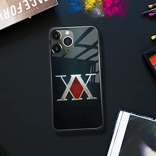 Japanese Anime Protective Cover Soft Silicone Shockproof Manga Pattern Shell Glass Phone Cases (For Iphone 14 Pro,Hunter X Hxh Emblem) #TOP2