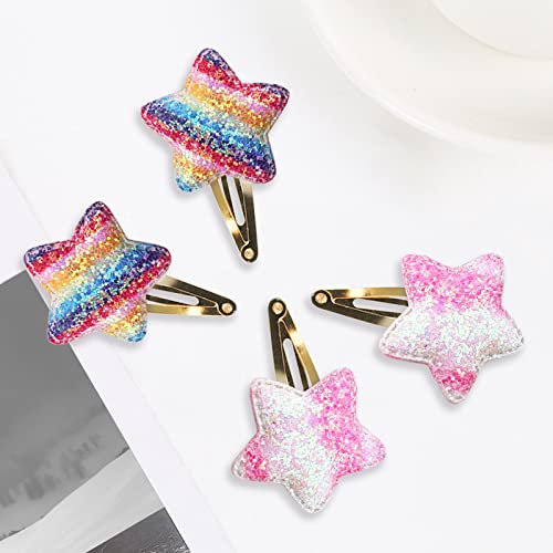 6 Pairs/12 Pack Hair Clips For Girls,Metal Snap Kids Hair Barrettes, Cute Hair Clips No Slip Metal Snap Hair Pins Sparkly Hair Styling Accessories For Girls Kids #TOP3