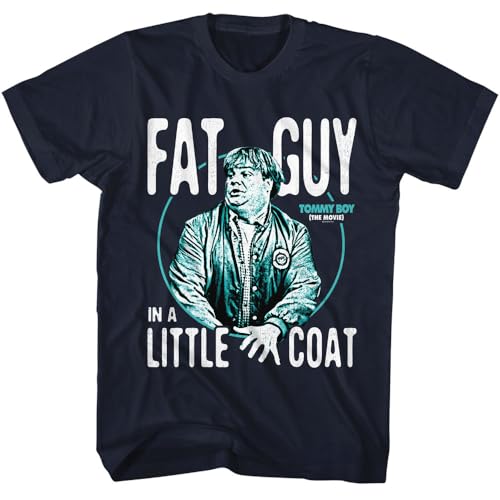 Tommy Boy Movie Little Coat Adult Navy Short Sleeve American 90s Comedy Film Vintage Style Graphic Tees