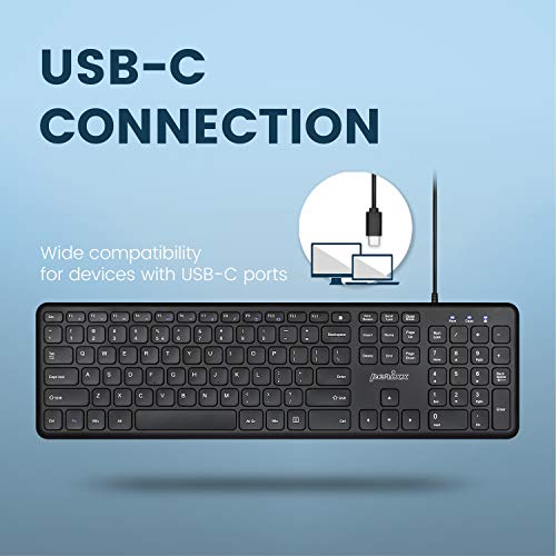Perixx Periboard-210C Wired Full-Size Usb C Keyboard With Quiet Scissor Keys - Compatible With Mac, Ipad, Windows, Chromebook, Tablets, Desktop, And Laptops - Black - Us English (Pb-210Cbus-11729) #TOP1