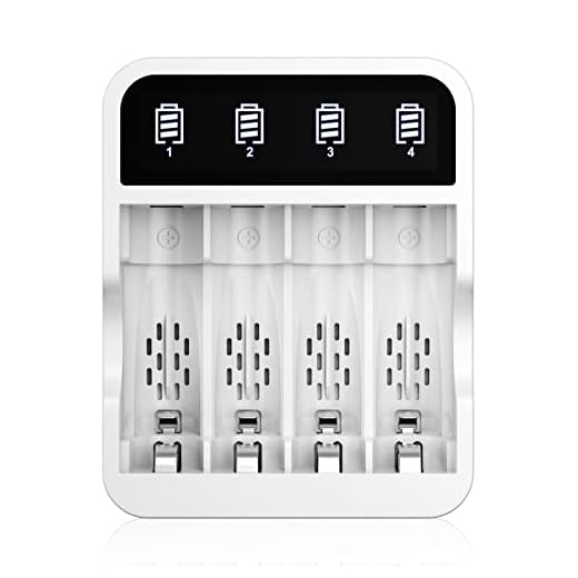 EBL LCD Individual AA AAA Rechargeable Batteries Charger - Quick Smart Battery Charger with 2A USB Charging Port for Ni-MH Ni-CD Rechargeable Batteries