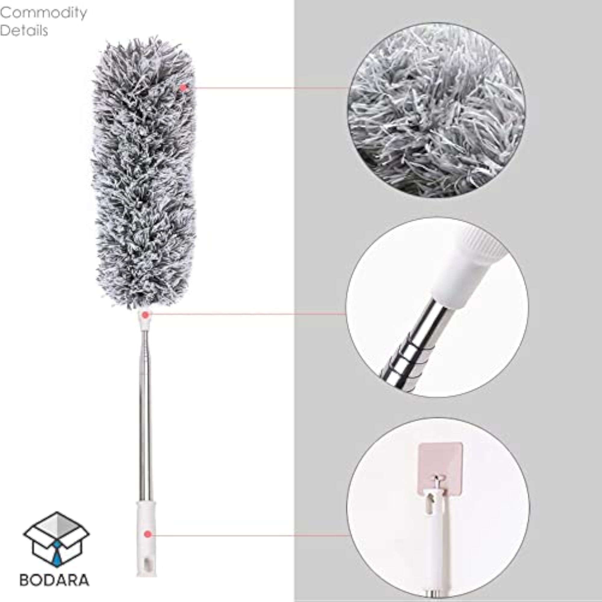 Upgraded Microfiber Duster with Extendable Pole