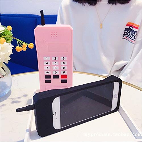 Iphone 8 Plus Case, Iphone 7 Plus Case, Iphone 6S Plus Case, Iphone 6 Plus Case, Cute Retro Classic Cellular Phone Shaped Soft Silicone 3D Cartoon Cover Rubber Protector For Iphone 6+ 6S+ 7+ 8+ (Pink) #TOP7