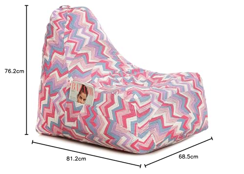 Image of Style Homez Hackey Cotton Canvas Geometric Printed Bean Bag XXL Size Filled with Beans Fillers