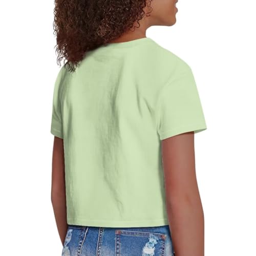 Image of Girl Crop Top Shirts for Summer Cute T Shirts Short Sleeve Tees for Kids 5-16