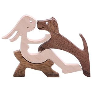 1 Piece of Cute Wooden Dog Statue, Dog Home Decoration Ornament, Cute Pet Sculpture, Wooden Decorative Item, Ideal