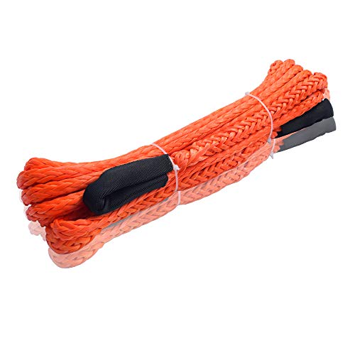 Winch Rope Extention,Synthetic Rope,Rope Extention for Off-road Jeep Truck UTV,Winch Cable (3/8"Ã—25ft, Orange)