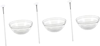 FRCOLOR 3 Conjuntos De Escova De Leque De Beleza Kit De Cosmetologia Ferramenta De Espátula De Maquiagem Tigela De Mistura Facial DIY Kit De Cosméticos Faciais Pincel Aplicador De Máscara