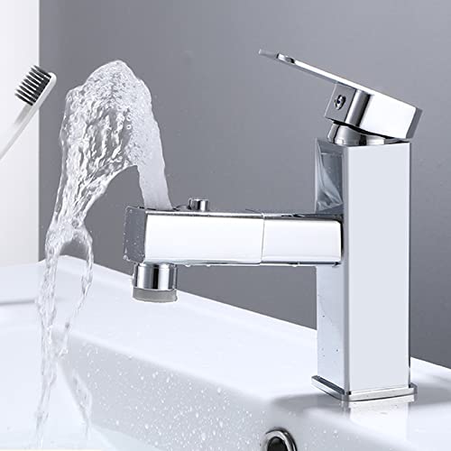 Mitigeur de lavabo avec douchette extractible au design élégant