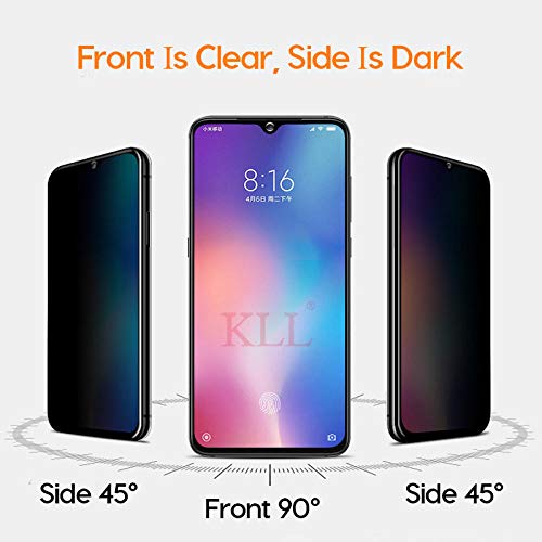 Wangyy Cristal Templado antiespía para Xiao Mi Mi 9 8 Se 8 Lite CC9 CC9E Protector de Pantalla de privacidad antirrobo para Red Mi Note 7 K20 Pro-Xiaomi Mi CC9E_Anti Spy Glass Black