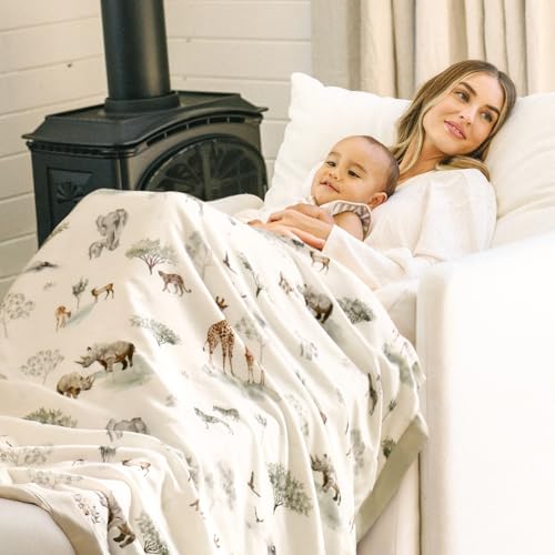 Image of GRSSDER Cotton Muslin Quilt Blanket - Silky Soft and Breathable Kids' Throw Blanket, Oversized Muslin Blankets for Newborns, Toddlers & Kids, 6 Layers Reversible Design for All Seasons, 55 inch x 69 inch