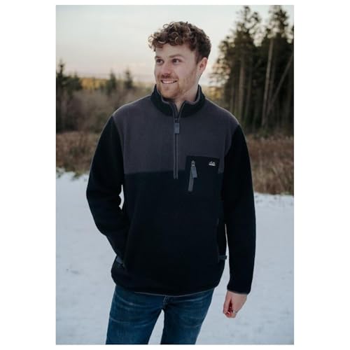 Pull polaire semi-zippé avec col montant ajustable et doux