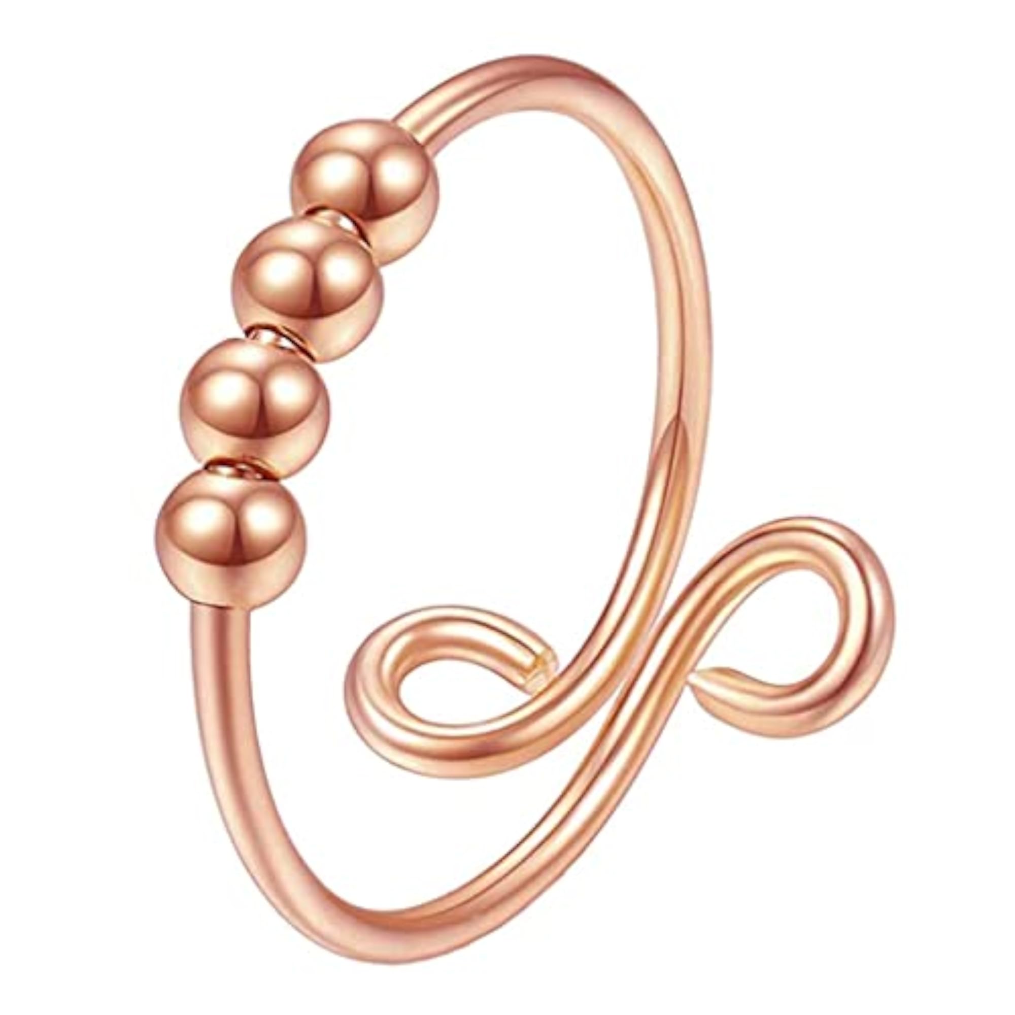Rotatable Stress Relief Ring, Rose Gold