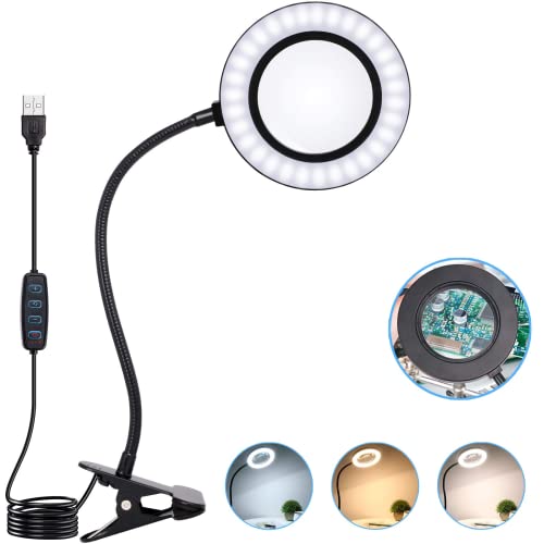 6X Magnifying Glass Lamp with Metal Clamp - Extra...