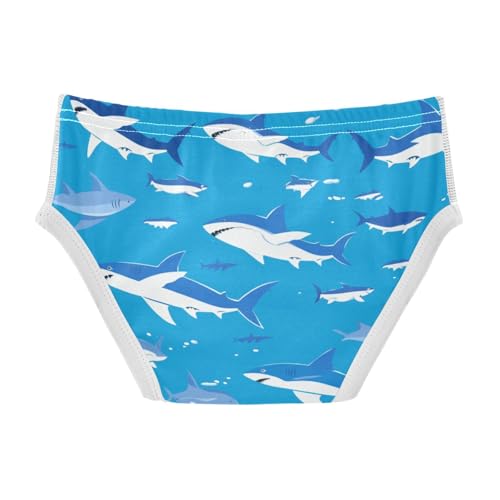 KLL Shark Ocean Navy Blue Toddler Boy Cotton Briefs Breathable Undies2