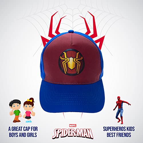 Marvel Spiderman Hat for Boys, Breathable Spiderman Baseball Cap for Toddlers, Boys Ages 3-93