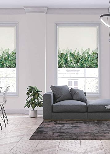 Lister Cartwright Blackout Roller Blinds Windows Child Safety Cut To Size Fitting Included Beautiful Design, Climbing Leaves 120 x 140 cm