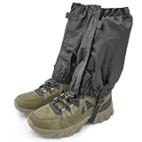 Homsewit Snow Leg Gaiters, Waterproof Lightweight Breathable for Hiking, Camping, Walking, Ankle Gaiters Outdoor Mountain Climbing (Black)