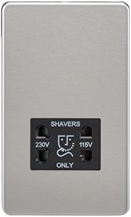 Knightsbridge SF0100BC (Non-Isolated) Screwless 1-Gang Tv Outlet, 20 W, 230 V, Brushed Chrome