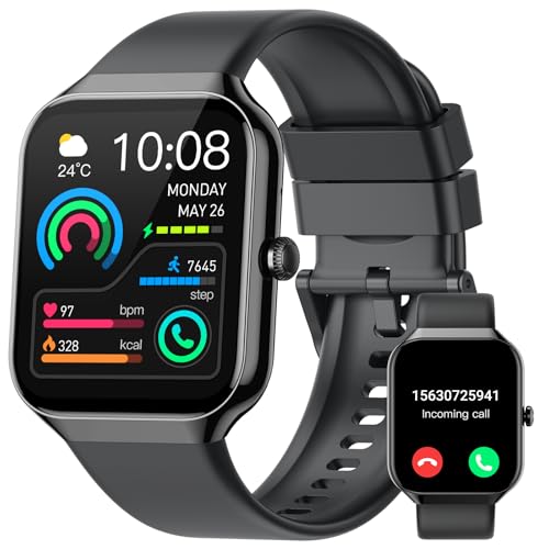 Smart Watch, 1.96″ HD Smartwatch for Men Women (Answer/Make Call), 2025 Fitness Activity with Heart Rate/Sleep Monitor/Pedometer, IP68 Waterproof, 113+ Sport Modes Running Watch for Android iOS