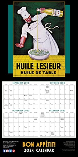 Bon Appétit 2024 Wall Calendar — Vintage Poster Art, 16-Month Cooking Calendar, 12" X 12" #TOP2