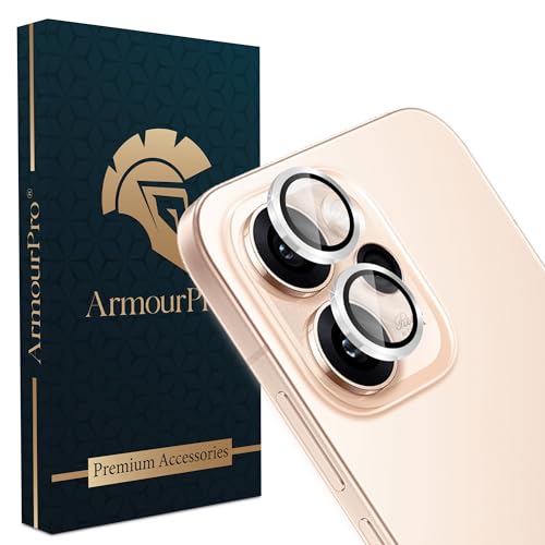 Image of ArmourPro Camera Lens Protector Tempered Glass for Oppo Reno 15 Pro (6.32 Inches) Tough HD Individual Aluminum Alloy Rings 9H Camera Cover, Scratch-Resistant,Camera Rings Protection| Silver, 1 Pack