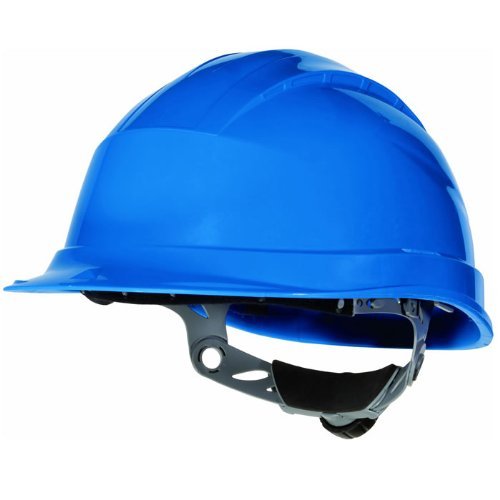 Casque de chantier Quartz III bleu Venitex avec coiffe 3 sangles et crémaillère