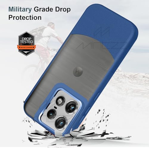 Image of MINTZZ Moto Edge 50 Pro Back Cover, Leather Design, Protective Cover with Camera Lens Protection, Premium Grip & Slim Fit Durable, Edge 50 Pro Case (Blue, Moto Edge 50 Pro)