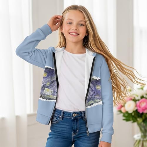 Kids Zip Hoodie for Boys & Girls - Lightweight Pullover with Pocket, Full Zipper Jacket, Casual Sweatshirt 6-16 Year2