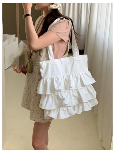 Bolso Tote de Lona con Volantes para Mujer miniatura 2