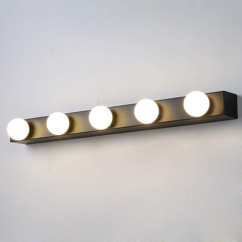 Wall lamp, LED Wall Sconce Lighting Multi Light Open Bulb Vanity Light Bathroom Light Fixtures Style Makeup Mirror Light in Black for Screw Base Light Bulb - 5