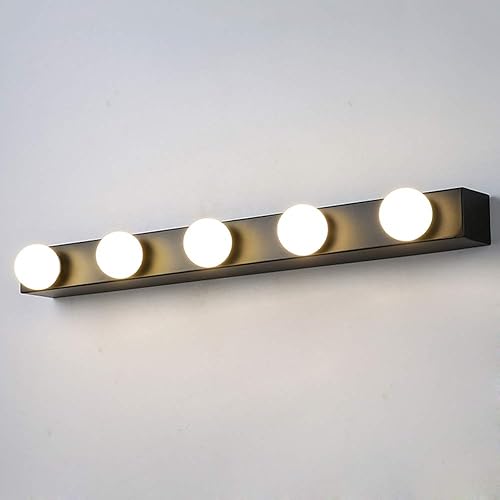 LITFAD Aplique de pared LED con múltiples luces abiertas, lámpara de tocador para baño, estilo Hollywood, espejo de maquillaje, luz en negro para