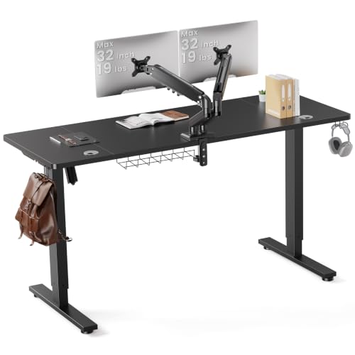 Image of SIAGO 63 x 24 Inch Electric Standing Desk with Dual Monitor Stand