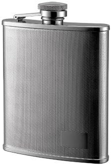 Aeropen International FK-306 6 oz. Flask Small Checkered Pattern Stainless Steel Flask