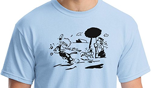 Krazy Kat Shirt Light Blue Gildan Men's Cotton Preshrunk Soft Tee (Medium) #TOP2