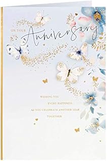 Clintons: 3D Butterfly Watercolour Anniversary Card, On your anniversary card 236x155mm 1139796 multi