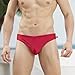 Mens Bikini Swimwear Solid Sexy Swim Briefs Elastic Fabric Bathing Suit Drawstring Low Rise Liner Swimsuit Men (2202 Red,L)