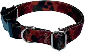 Coleira para cachorro com pingente - Tamanho P (P, Marrom Camuflada)