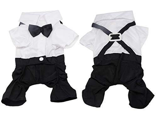 QiCheng&LYS Abito da Smoking per Cani con Cravatta...