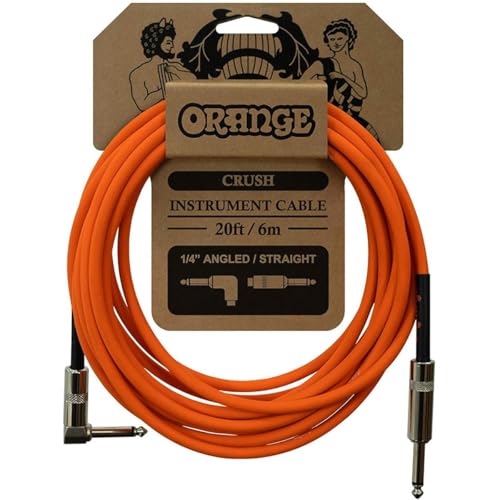 Orange Crush 20ft Instrument Cable, Angled to Straight Orange Crush 20ft Instrument Cable, Angled to Straight