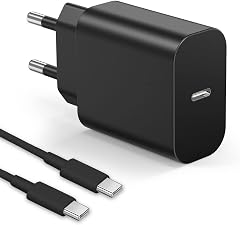 MULTIM Caricabatteria Charger 25W USBC e Cavo da USB C a USB C per Samsung Galaxy S24 Ultra/S23/S22 Ultra/S21 Ultra/S20/S10/S9/A54 5G/A15 Adattatore Caricatore