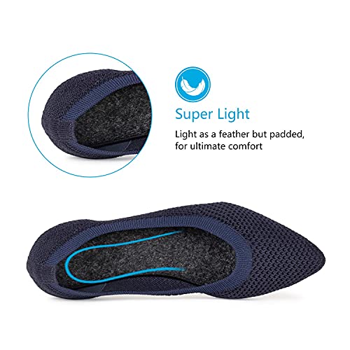 Image of Frank Mully Womens Pointed Toe Flats Knit Dress Shoes Comfort Women Shoes Softable