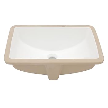 ううy Lofeyo Undermount Bathroom Sink 20''x14'' White Rectangle