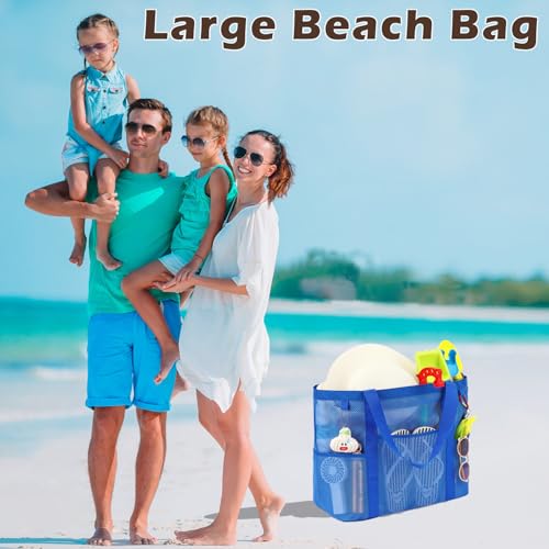 Image of Fammart Large Mesh Beach Bag for Women, Oversized Beach tote Swim Pool Bag