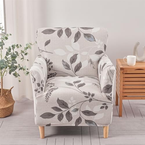 MIFXIN Banquet Armchair Slipcover Chair Cover with Arms Stretch Armchair Couch Sofa Cover 1 Piece Spandex Elastic Furniture Protector for Living Room Kids Pet (Printed-L)